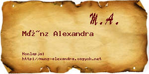 Münz Alexandra névjegykártya